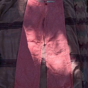 Women's Wide Leg Pink Linen Pants
